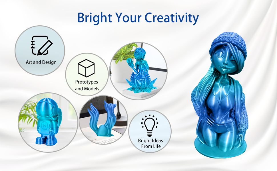 iSANMATE Silk Gradient Blue-Shiny Blue PLA 1.75mm Filament 1kg roll