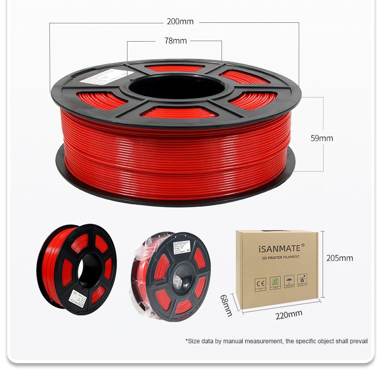 iSANMATE Red ABS filament 1.75mm 1kg roll