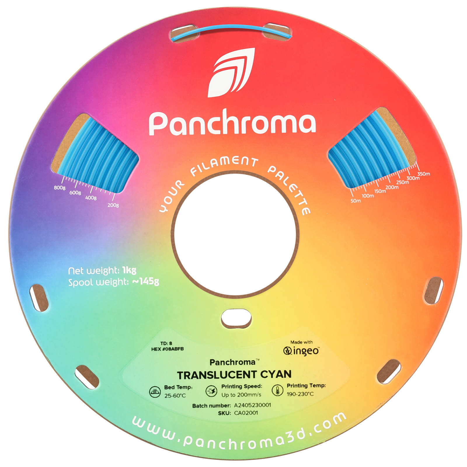 Panchroma™ Translucent 1kg - Translucent Cyan