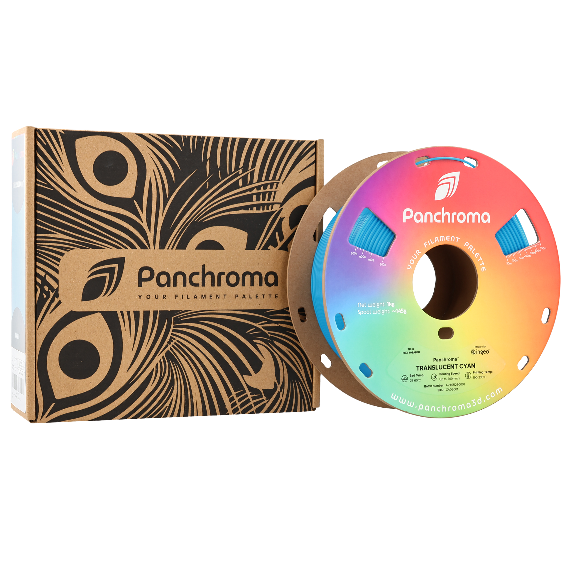 Panchroma Translucent 1kg - Translucent Cyan Filament - view 6