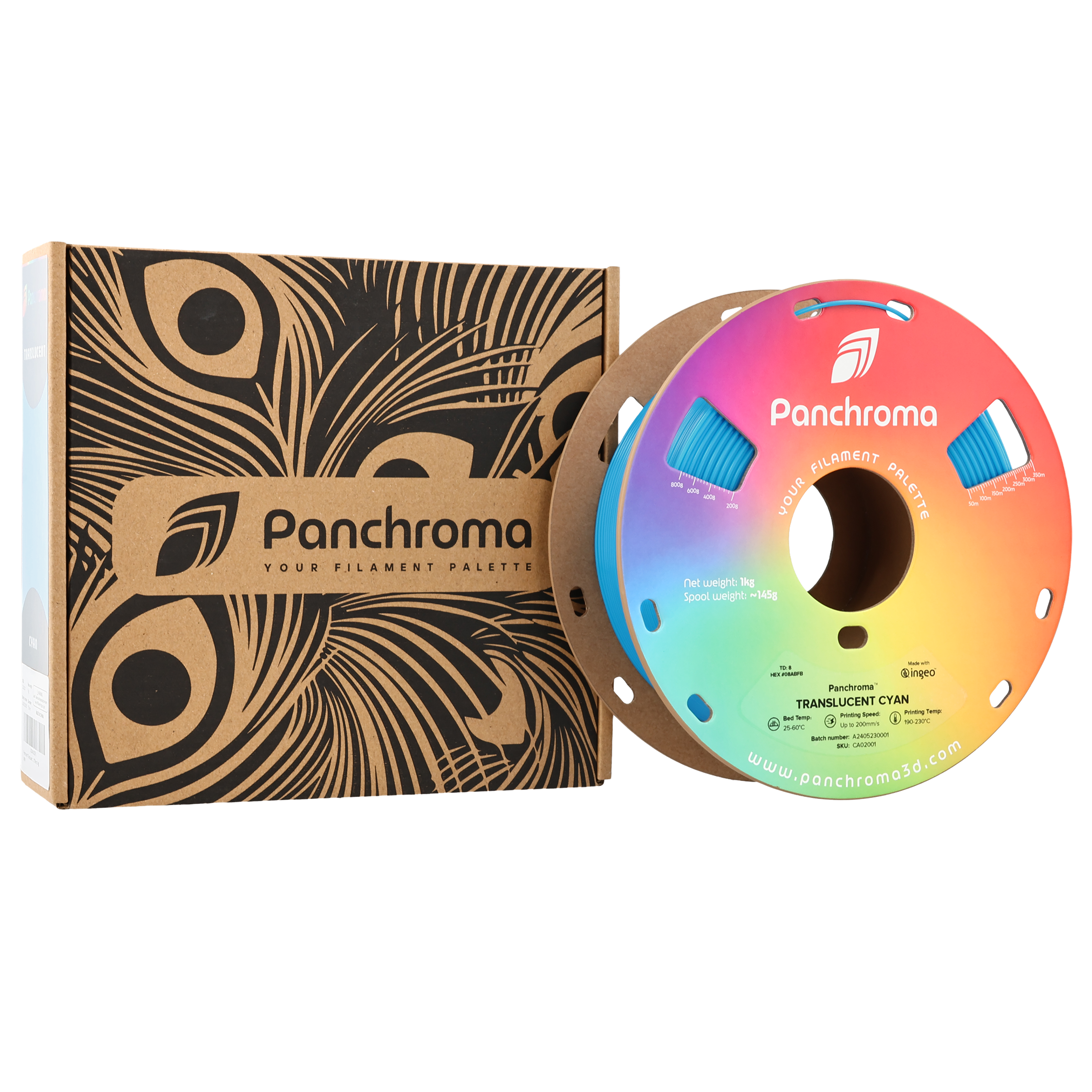 Panchroma Translucent 1kg - Translucent Cyan Filament - view 6