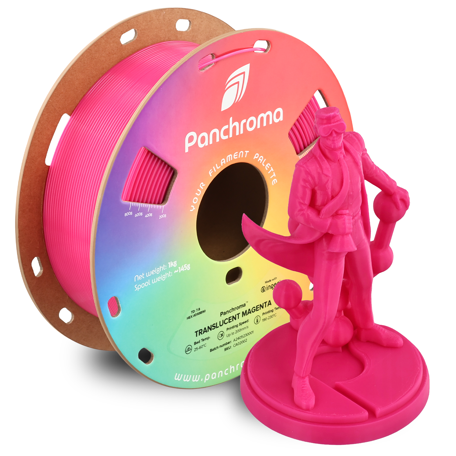 Panchroma Translucent 1kg - Translucent Magenta Filament - view 7