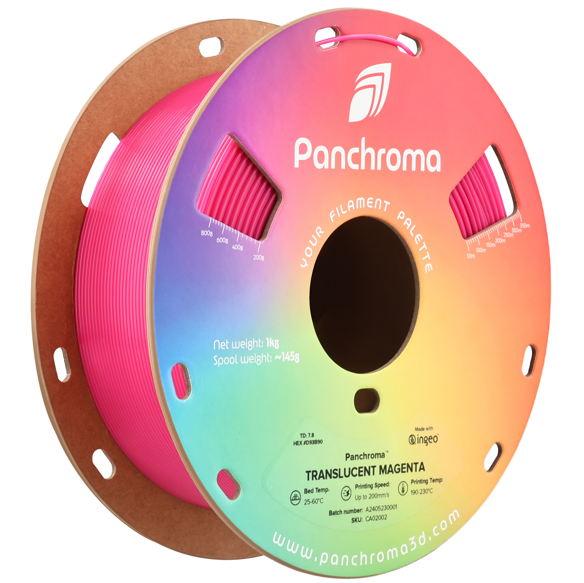 Panchroma Translucent 1kg - Translucent Magenta Filament - view 3