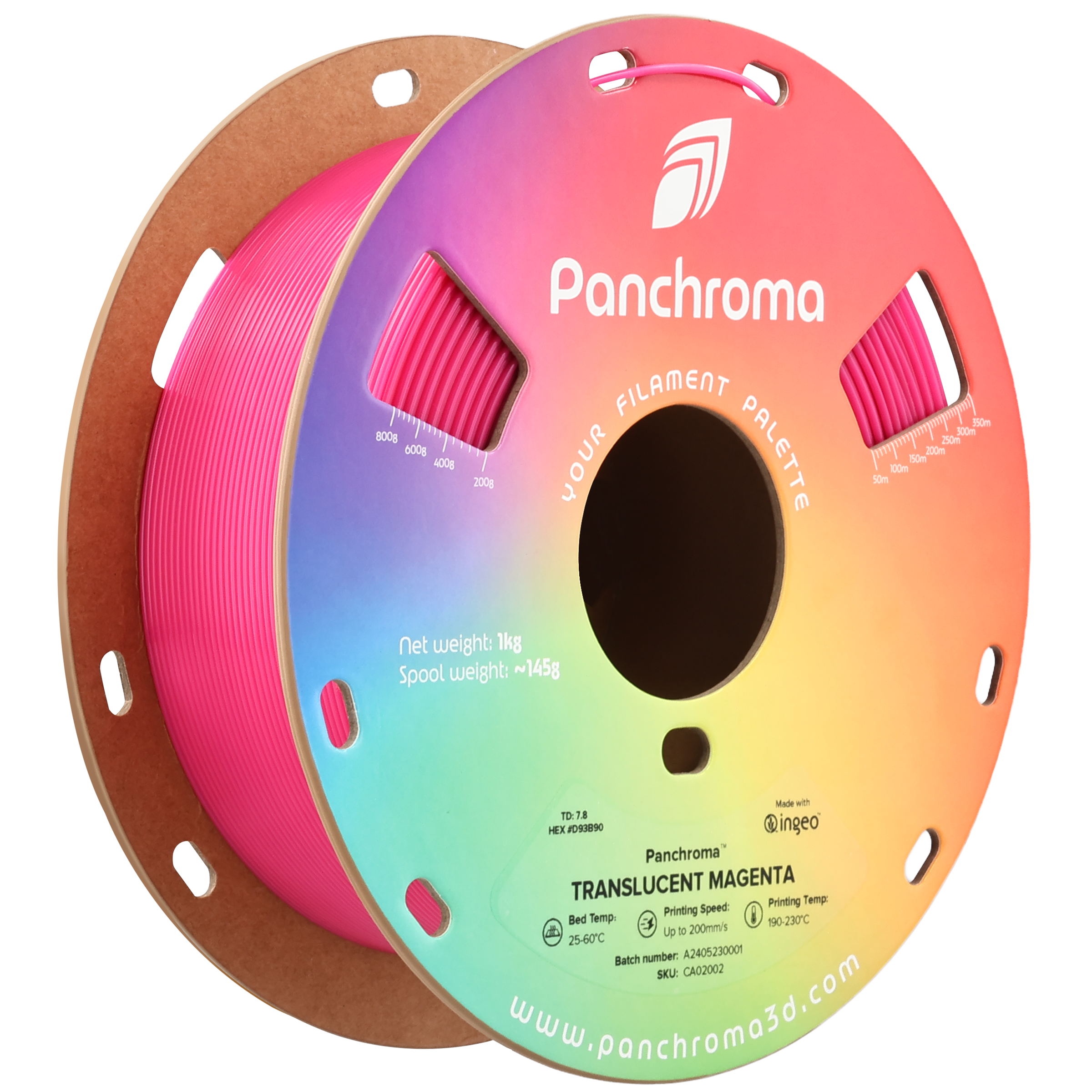 Panchroma Translucent 1kg - Translucent Magenta Filament - view 3