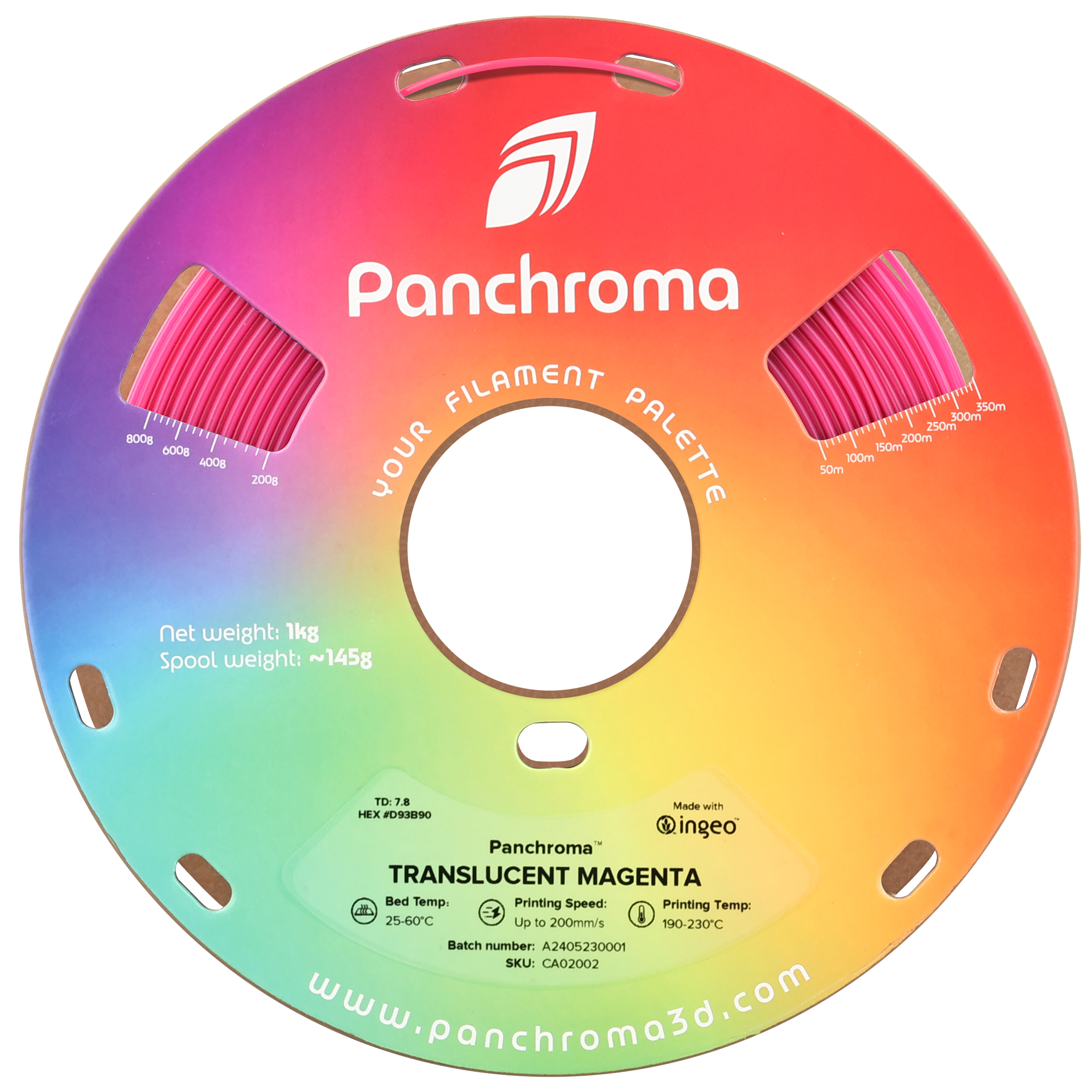 Panchroma Translucent 1kg - Translucent Magenta Filament - view 6