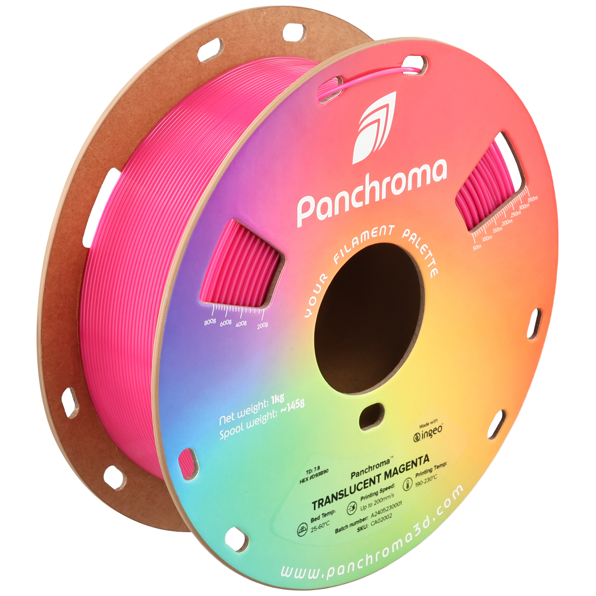 Panchroma Translucent 1kg - Translucent Magenta Filament