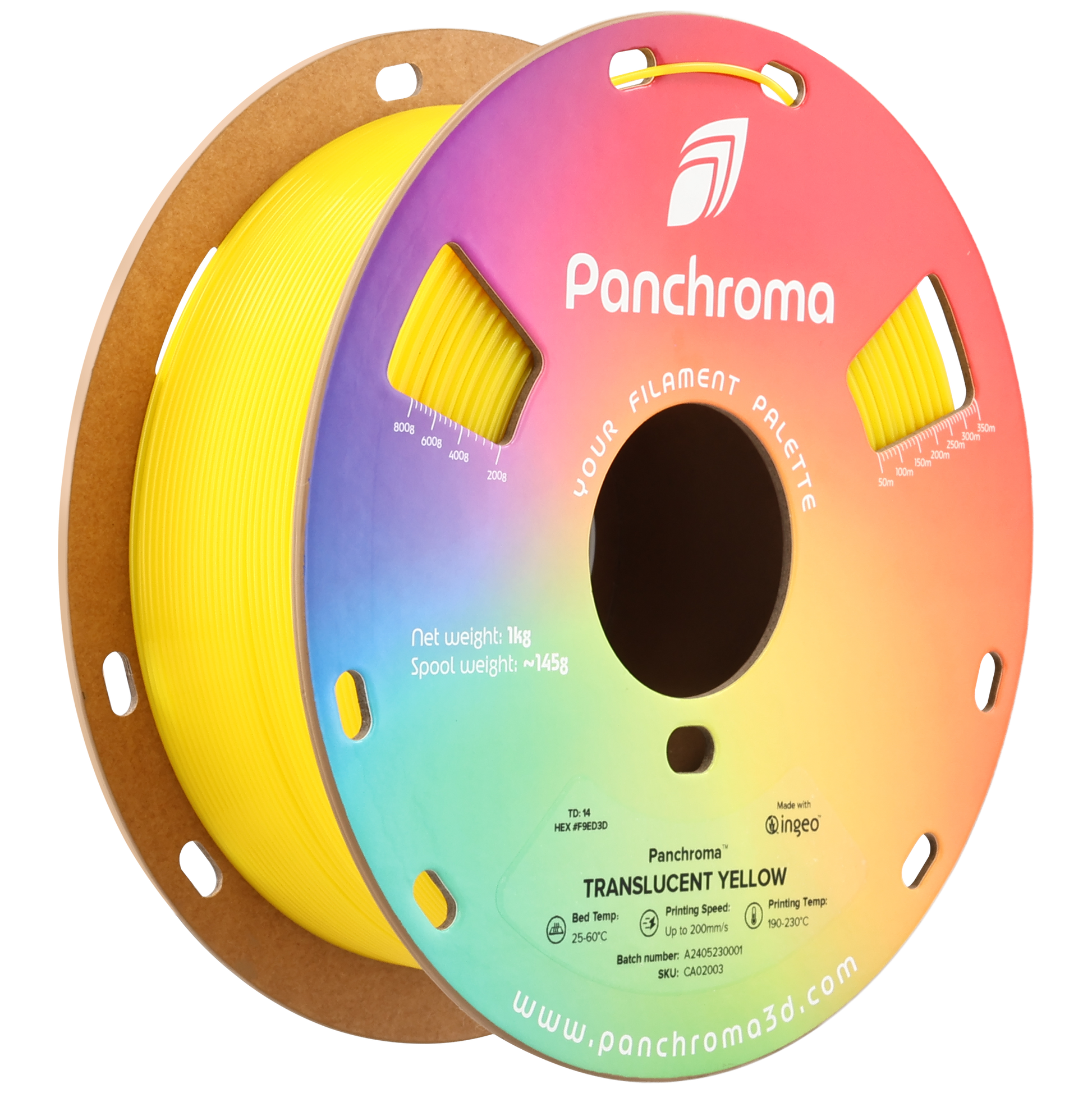 Panchroma Translucent 1kg - Translucent Yellow Filament - view 7
