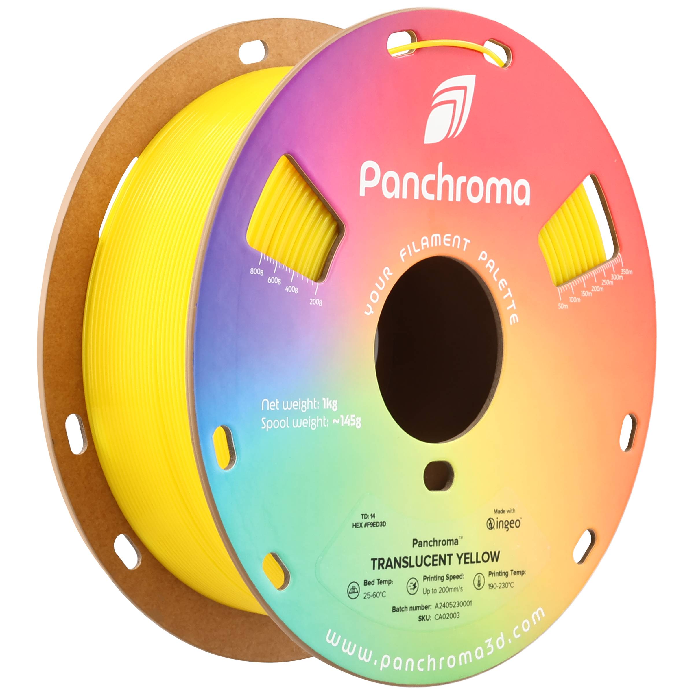Panchroma Translucent 1kg - Translucent Yellow Filament - view 7
