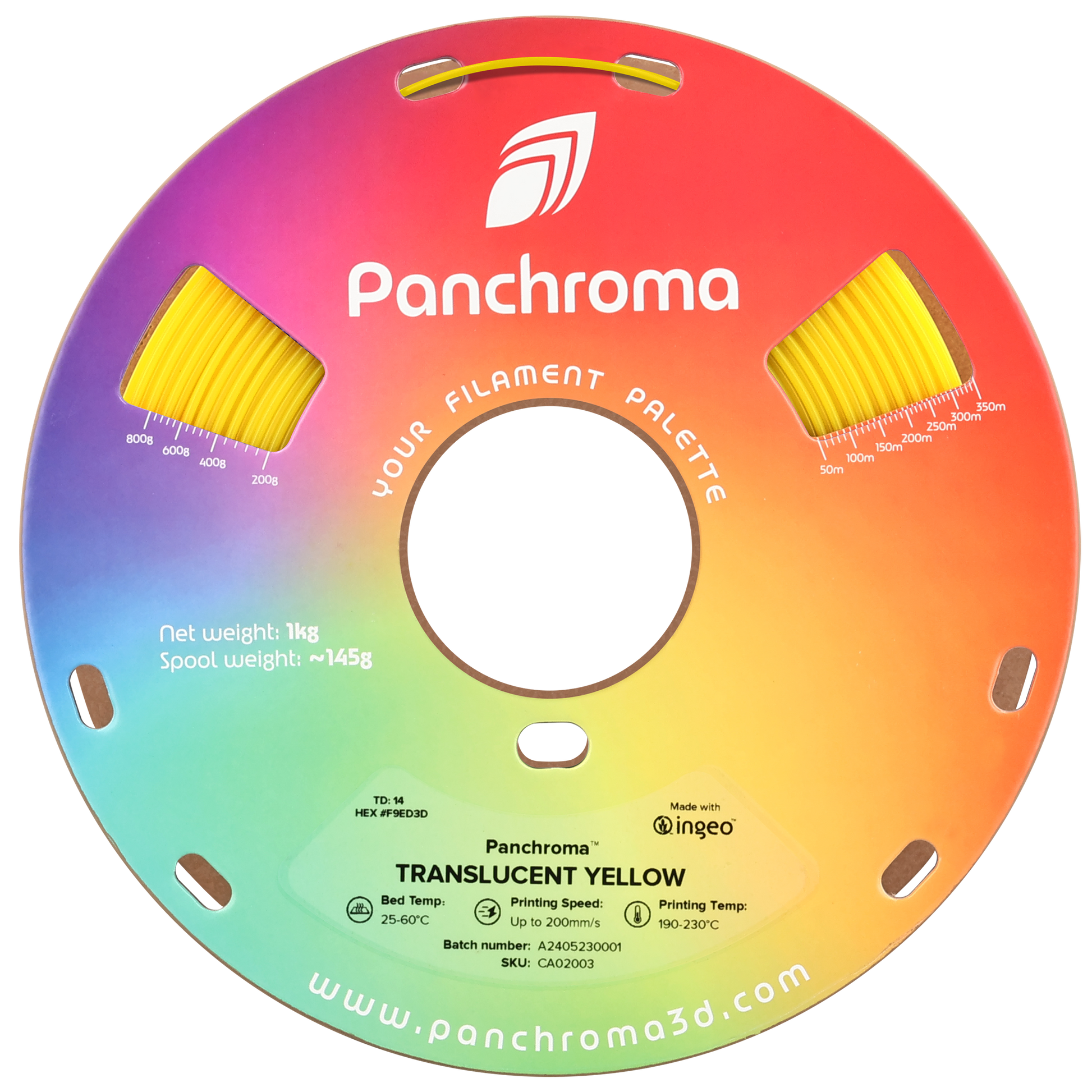 Panchroma Translucent 1kg - Translucent Yellow Filament - view 8