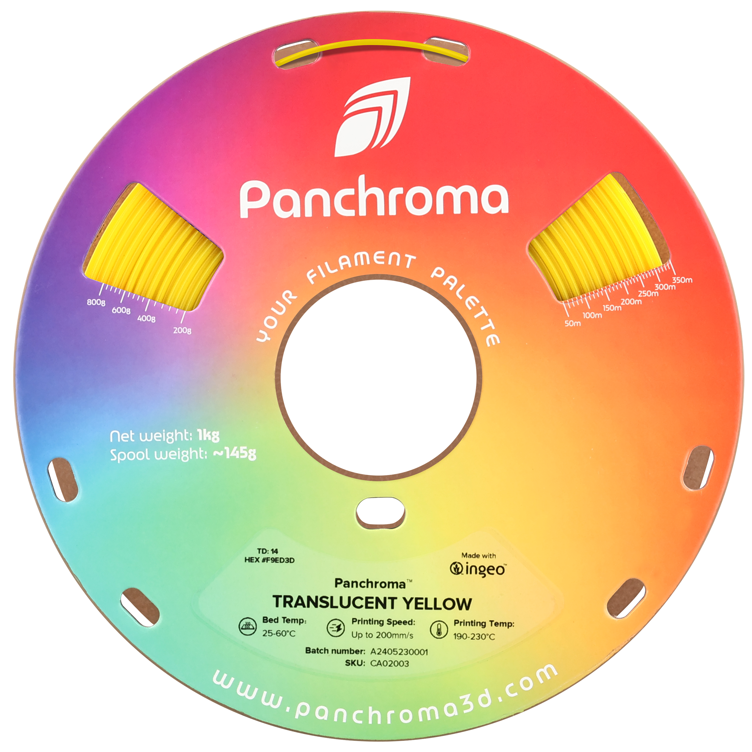 Panchroma Translucent 1kg - Translucent Yellow Filament - view 8