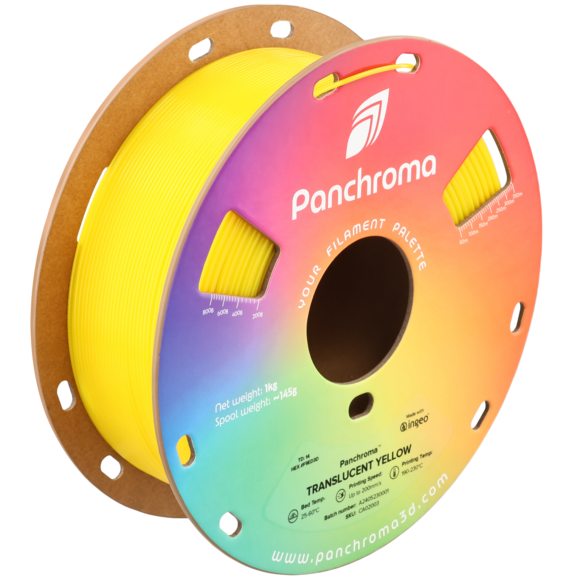 Panchroma Translucent 1kg - Translucent Yellow Filament