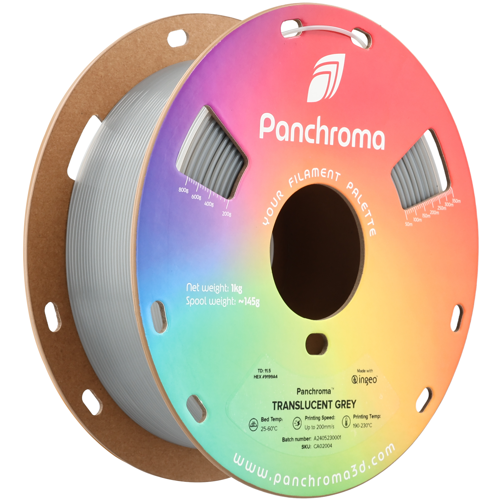 Panchroma Translucent 1kg - Translucent Grey Filament - view 6
