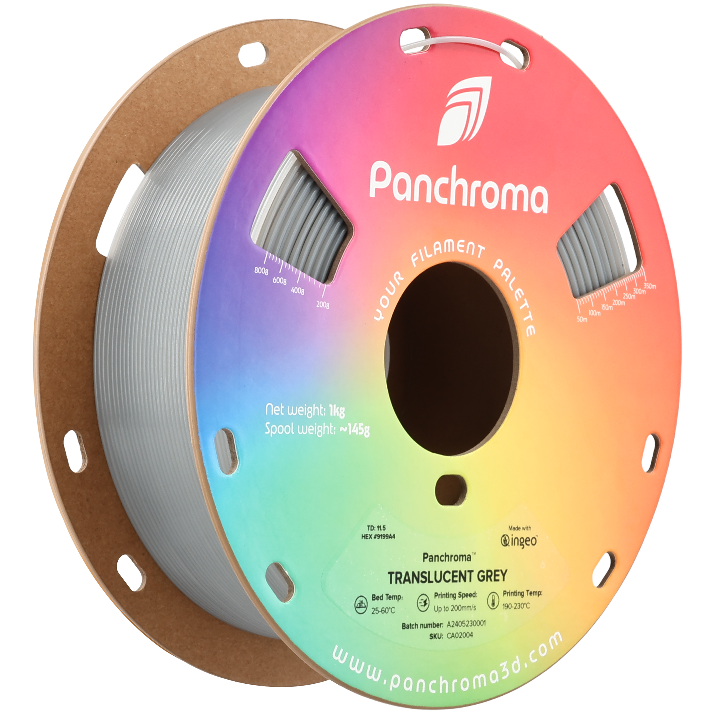 Panchroma Translucent 1kg - Translucent Grey Filament - view 6