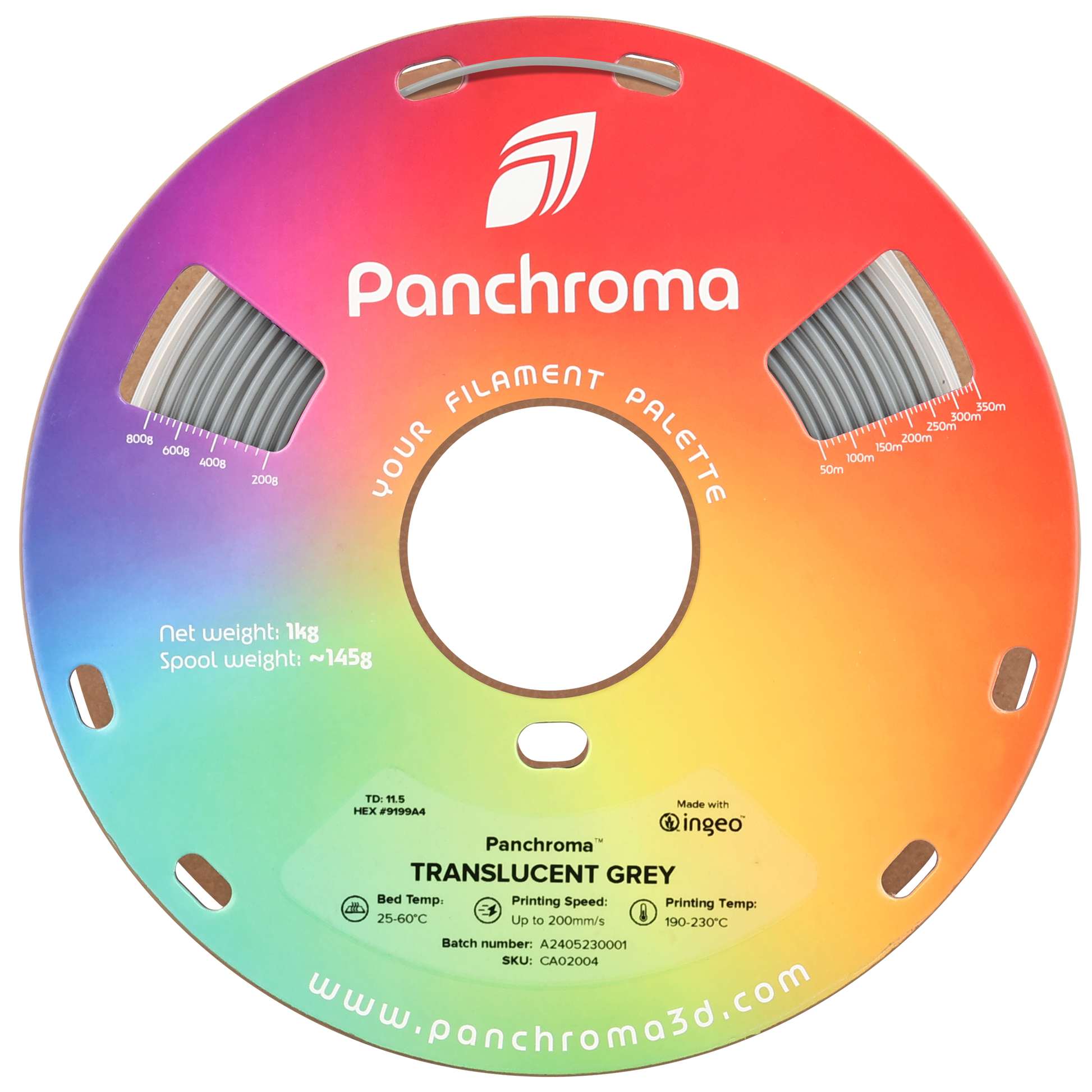 Panchroma Translucent 1kg - Translucent Grey Filament - view 5