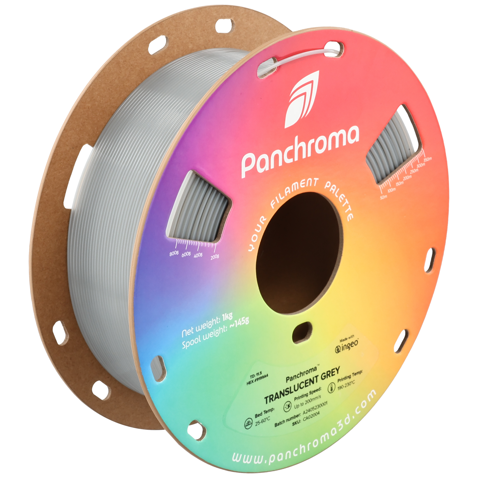 Panchroma Translucent 1kg - Translucent Grey Filament