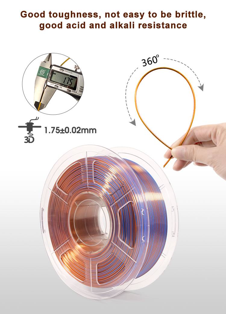 iSANMATE Silk [Copper-Blue-Gold] Pla Tri Colour 1.75mm Filament 1kg roll - view 7