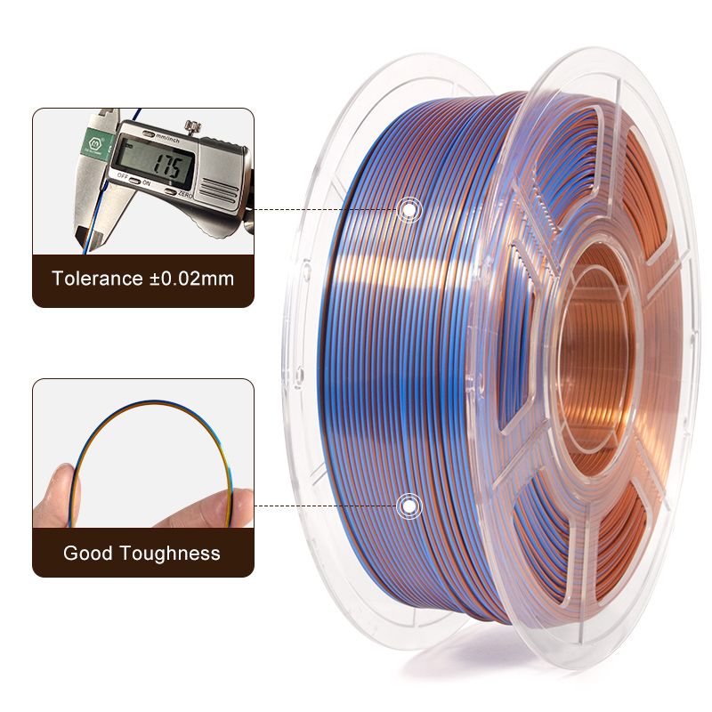 iSANMATE Silk [Copper-Blue-Gold] Pla Tri Colour 1.75mm Filament 1kg roll - view 4