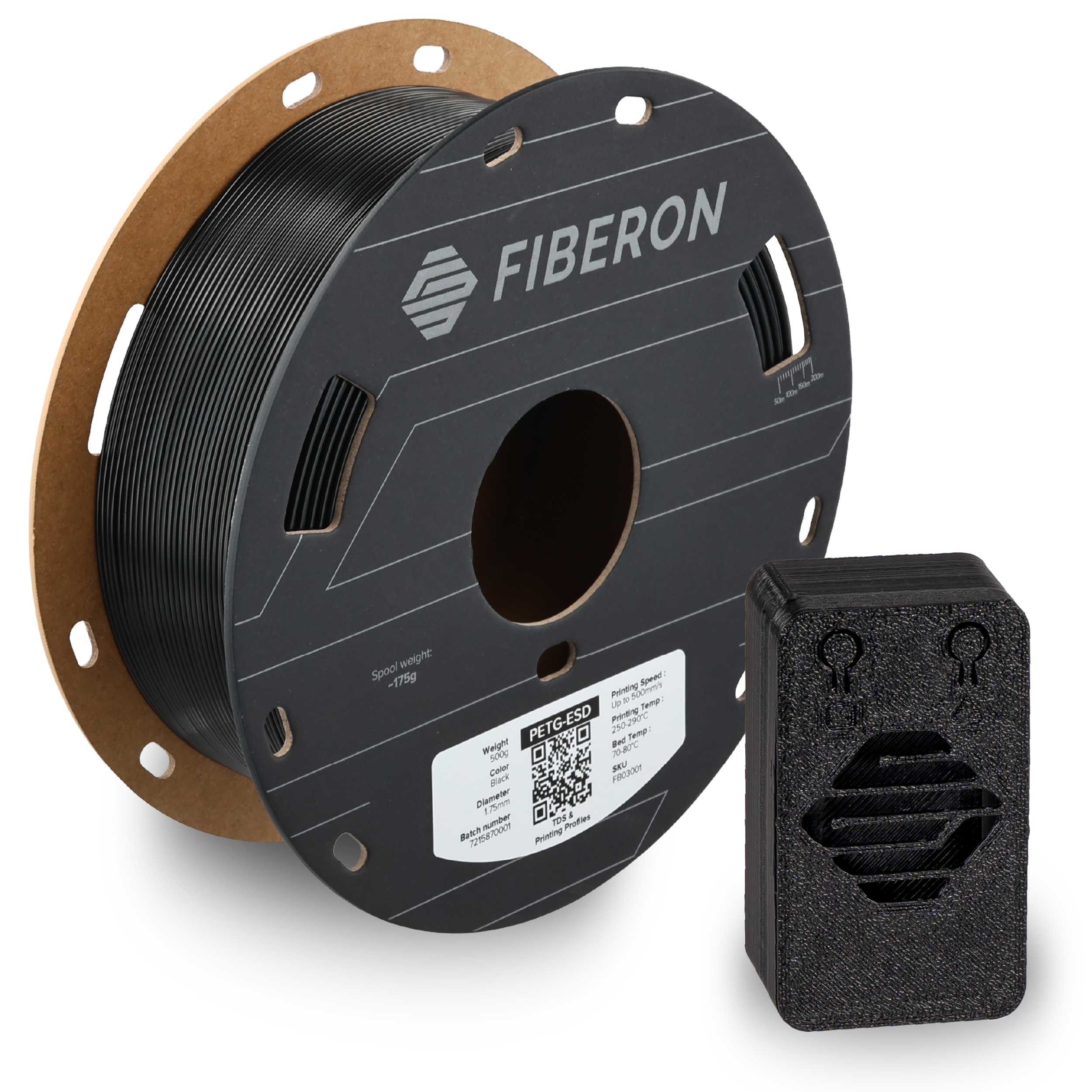 Fiberon™ PETG-ESD Black 500g 1.75mm (Static Dissipative)