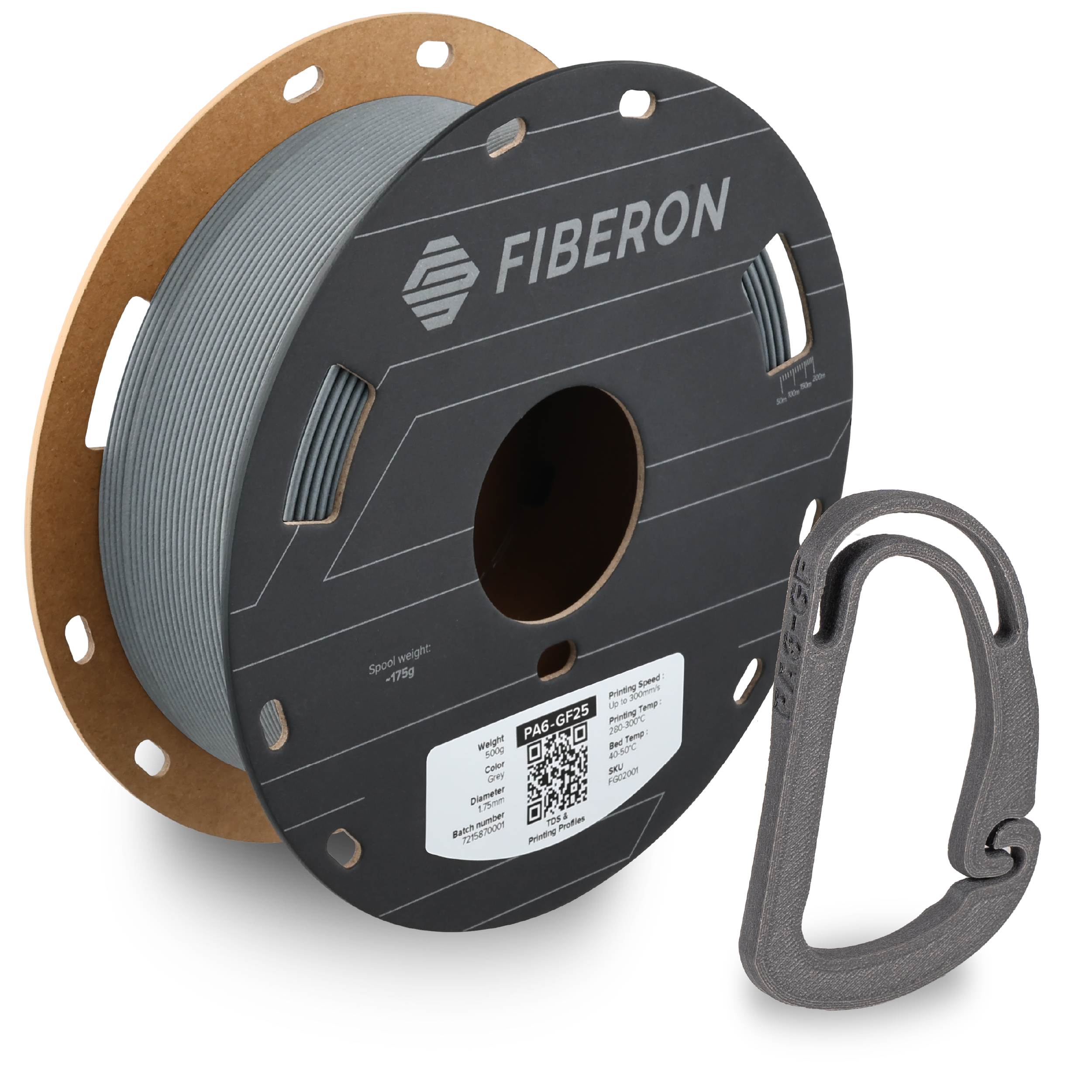 Fiberon™ PA6-GF25 Nylon Glass Fiber Grey 1.75mm 500g (aka PolyMide)