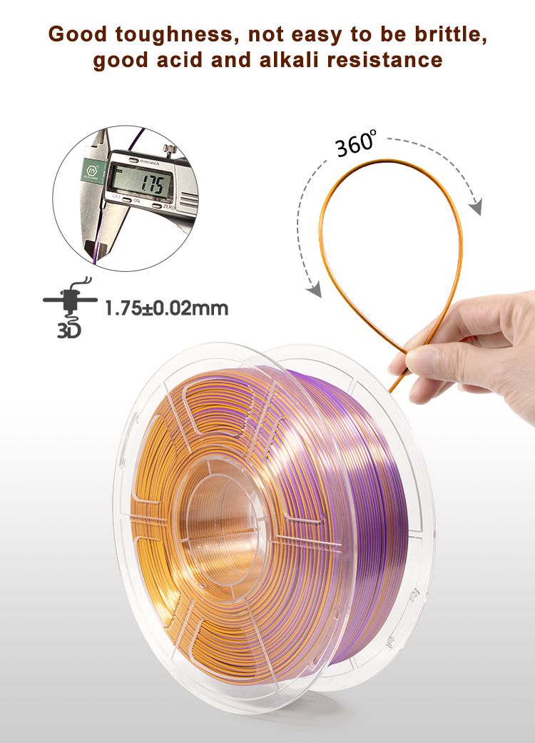 iSANMATE Silk [Gold-Purple-Copper] Pla Tri Colour 1.75mm Filament 1kg roll