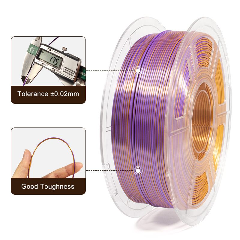 iSANMATE Silk [Gold-Purple-Copper] Pla Tri Colour 1.75mm Filament 1kg roll