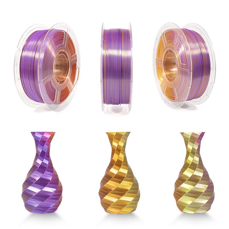 iSANMATE Silk [Gold-Purple-Copper] Pla Tri Colour 1.75mm Filament 1kg roll