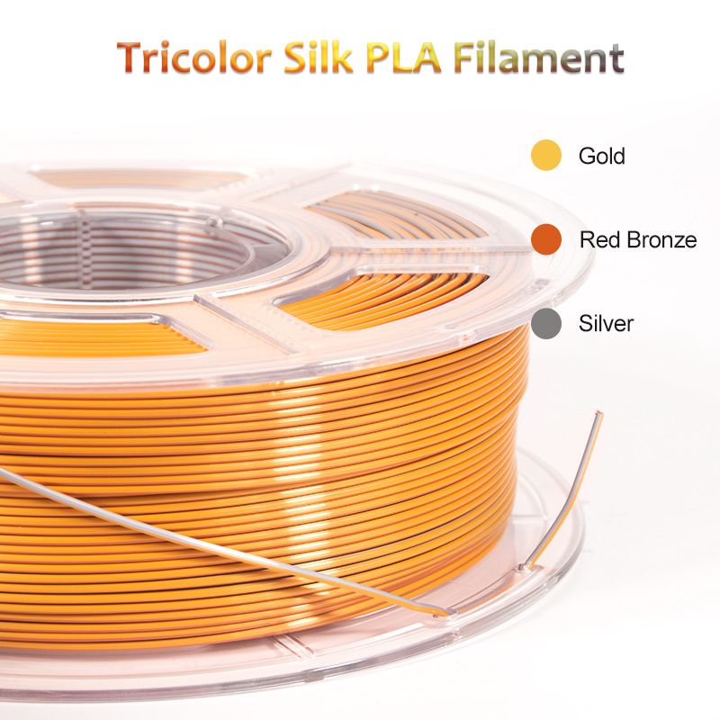 iSANMATE Silk [Gold-Silver-Copper] Pla Tri Colour 1.75mm Filament 1kg roll - view 2