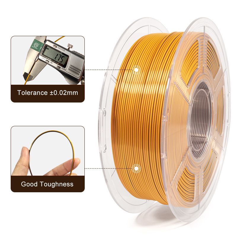 iSANMATE Silk [Gold-Silver-Copper] Pla Tri Colour 1.75mm Filament 1kg roll - view 4