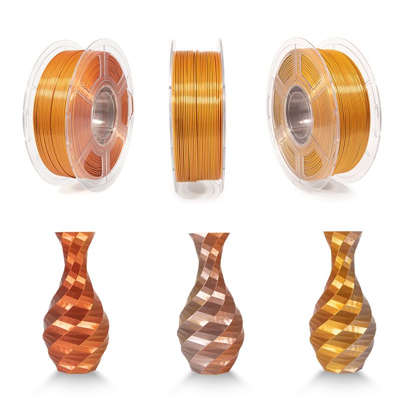 iSANMATE Silk [Gold-Silver-Copper] Pla Tri Colour 1.75mm Filament 1kg roll - view 5