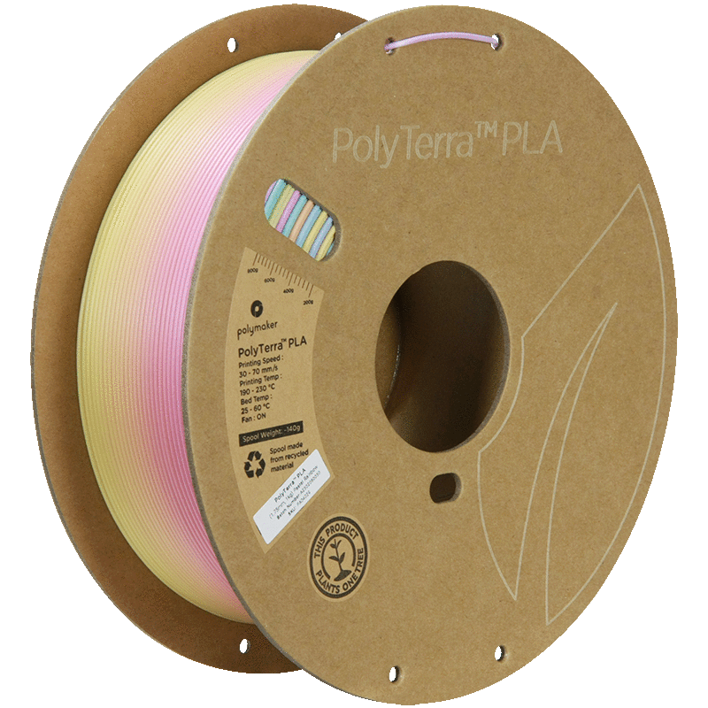 PolyTerra PLA Gradient 1kg- Pastel Rainbow Filament - view 7
