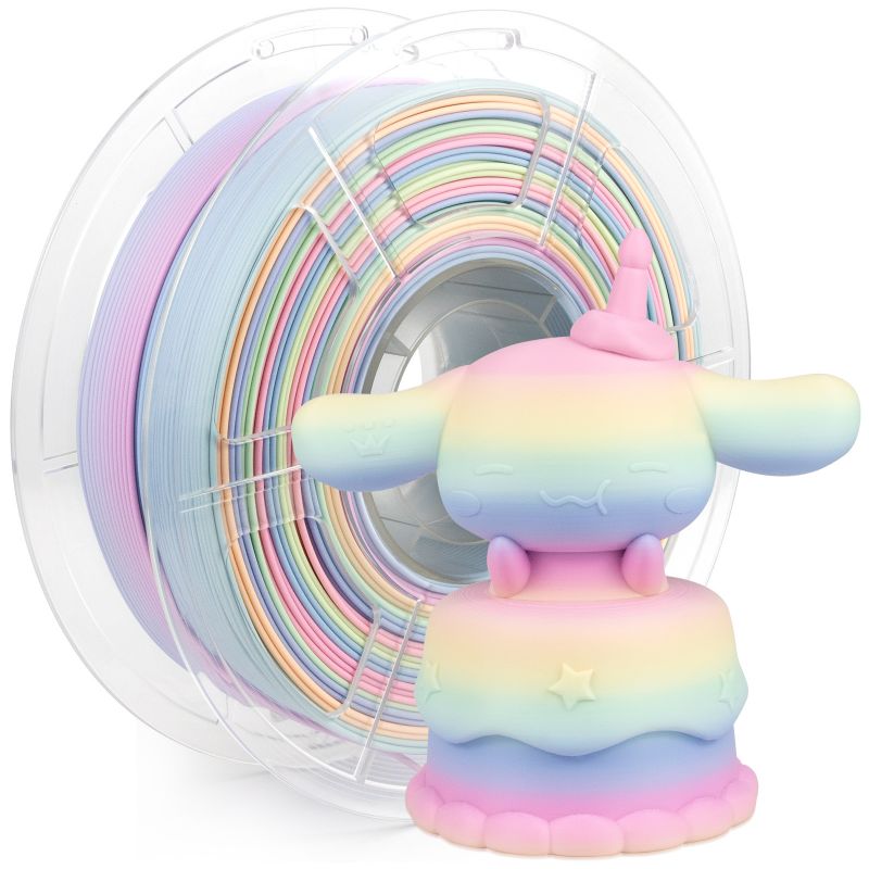 iSANMATE PLA+ HIGH SPEED MATTE RAINBOW [Frosting Cake] 1.75mm Filament 1kg roll