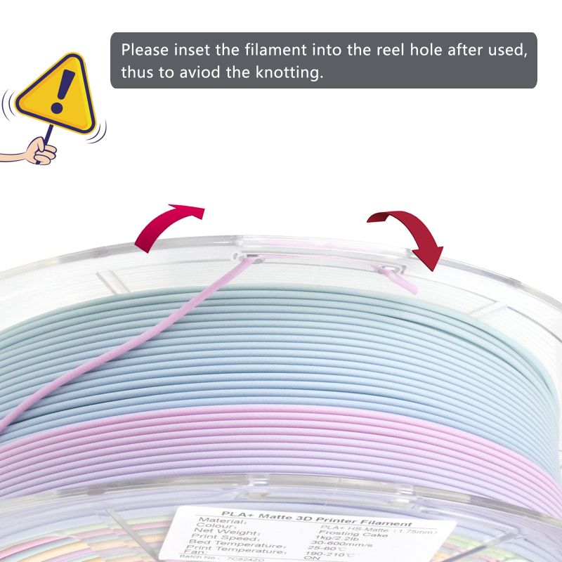 iSANMATE PLA+ HIGH SPEED MATTE RAINBOW [Frosting Cake] 1.75mm Filament 1kg roll