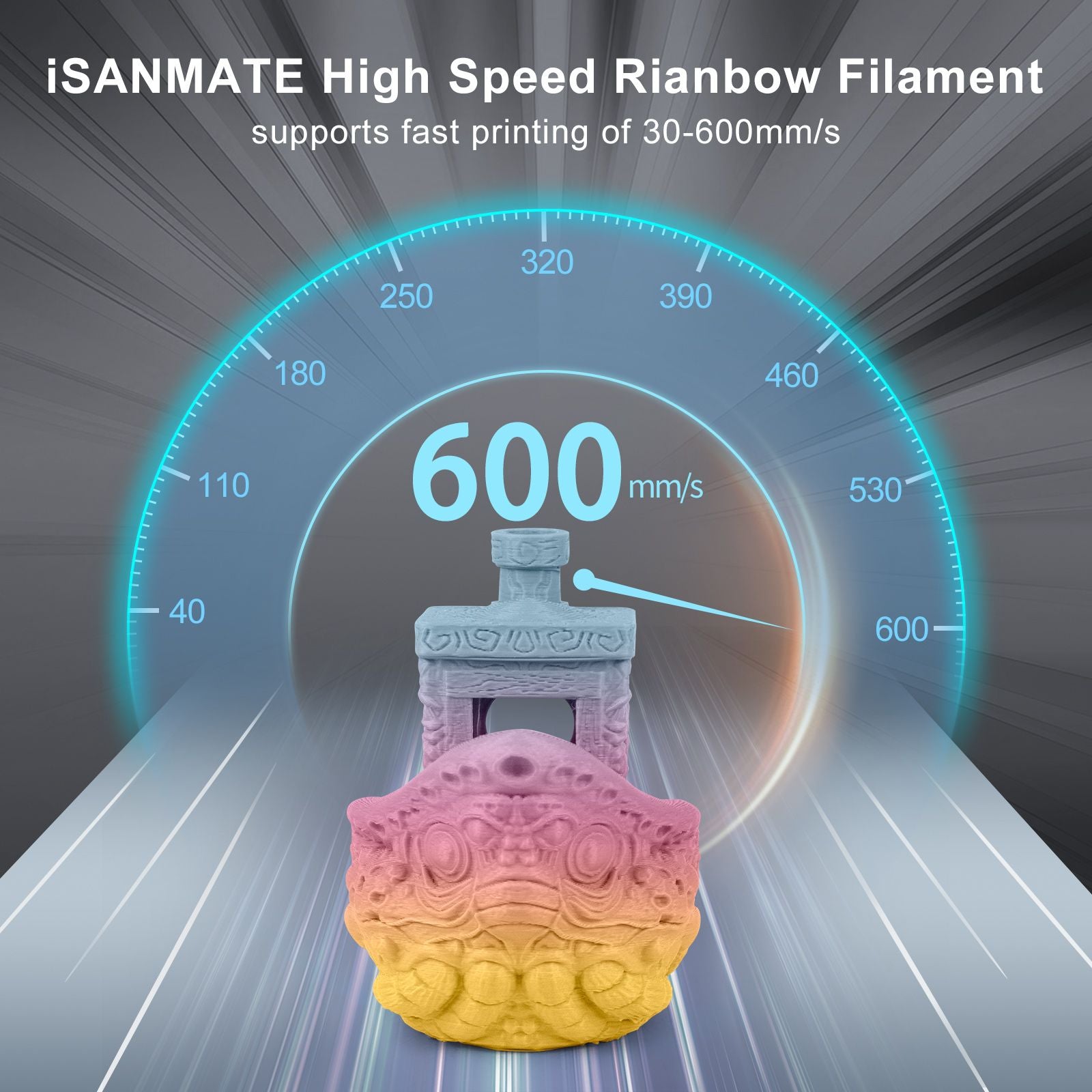 iSANMATE PLA+ HIGH SPEED MATTE RAINBOW [Green Begonia] 1.75mm Filament 1kg roll