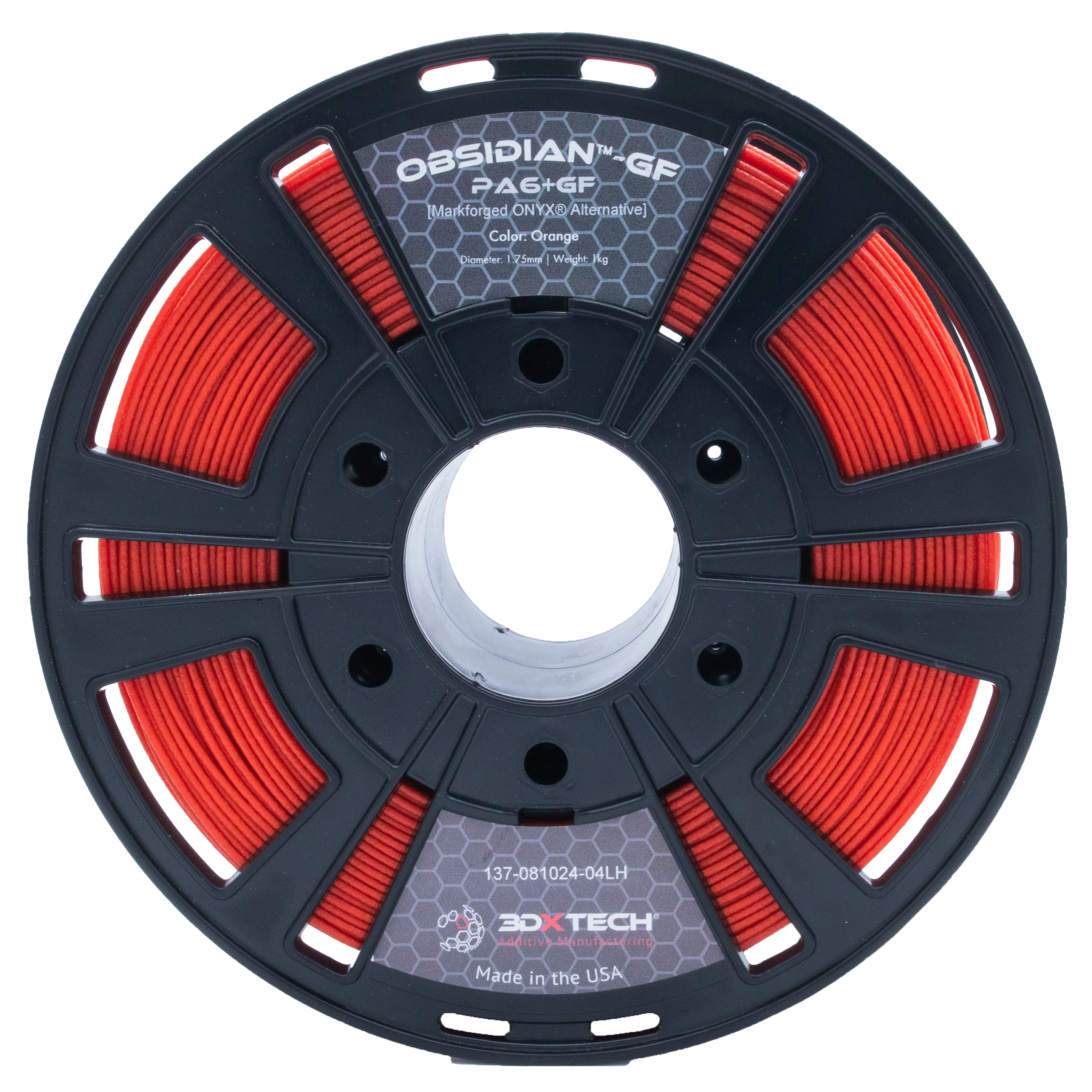 OBSIDIAN PA6+GF Glass Fibre [MARKFORGED ONYX ALTERNATIVE] 1Kg 1.75mm rolls