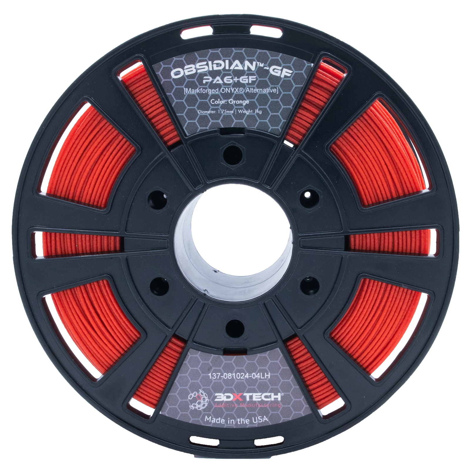 OBSIDIAN PA6+GF Glass Fibre [MARKFORGED ONYX ALTERNATIVE] 1Kg 1.75mm rolls