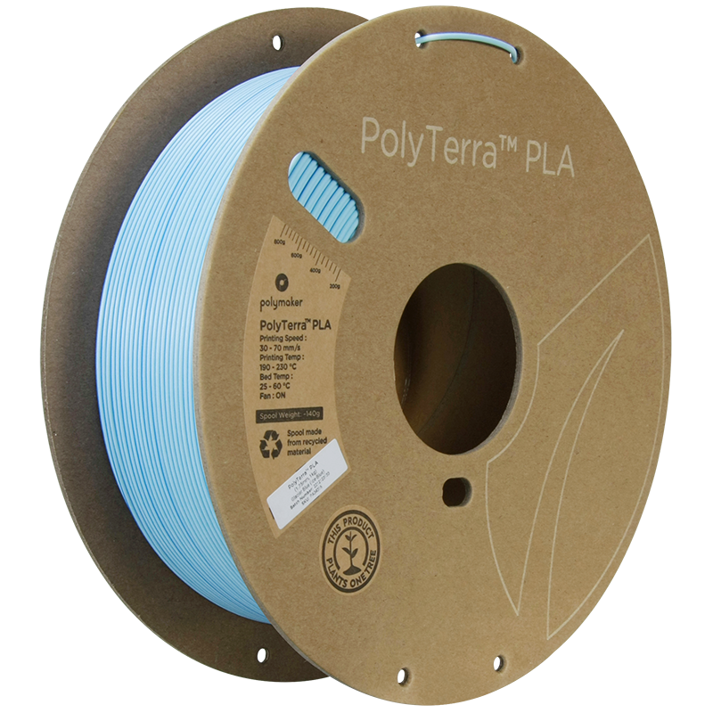 PolyTerra PLA Dual 1kg- Glacier Blue (Ice-Blue) Filament - view 4