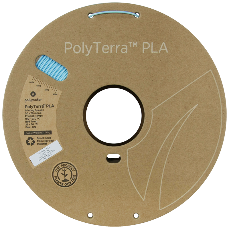 PolyTerra PLA Dual 1kg- Glacier Blue (Ice-Blue) Filament - view 5