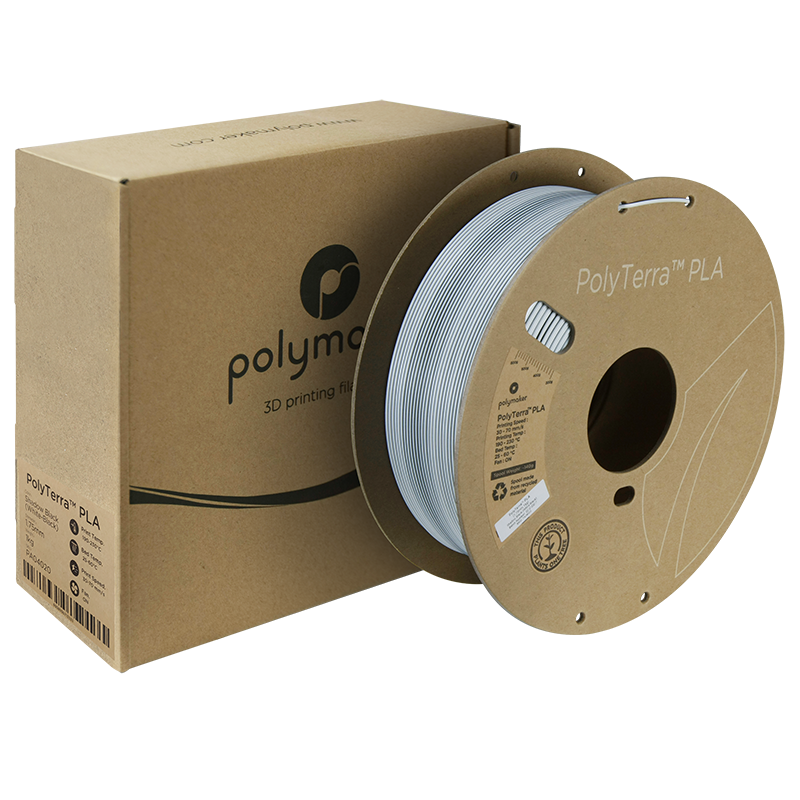 PolyTerra PLA Dual 1kg- Shadow Black (White-Black) Filament - view 6