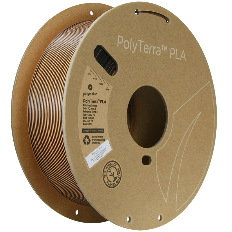 PolyTerra PLA Dual 1kg- Shadow Orange (Orange-Black) Filament - view 4
