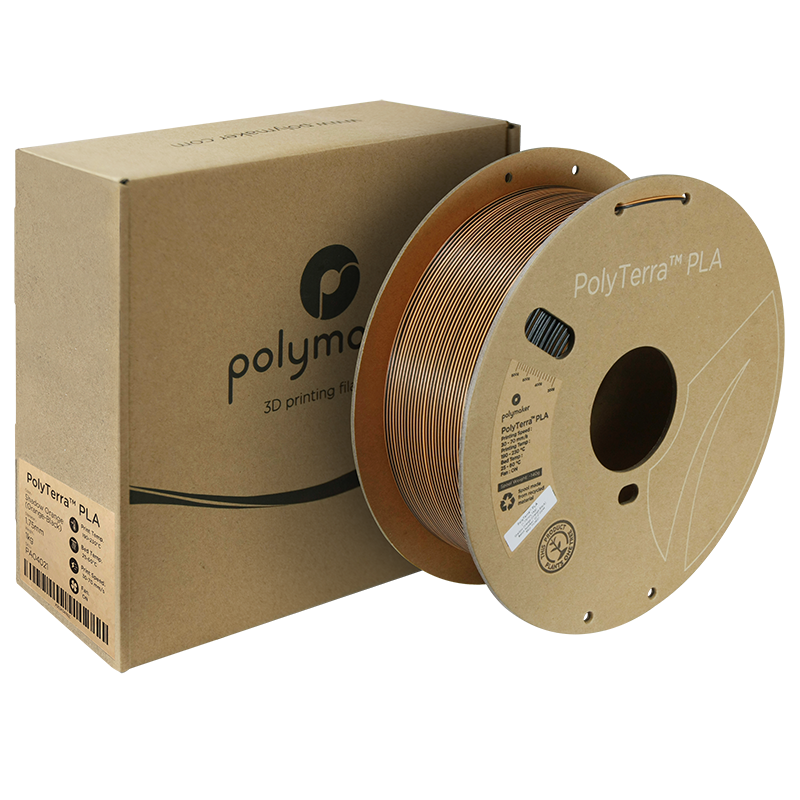 PolyTerra PLA Dual 1kg- Shadow Orange (Orange-Black) Filament - view 6