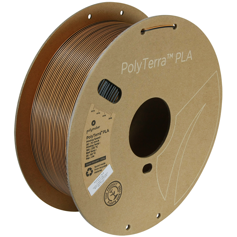 PolyTerra PLA Dual 1kg- Shadow Orange (Orange-Black) Filament
