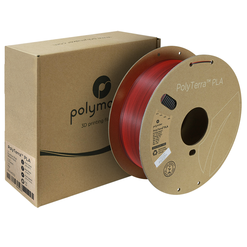PolyTerra PLA Dual 1kg- Shadow Red (Black-Red) Filament - view 6