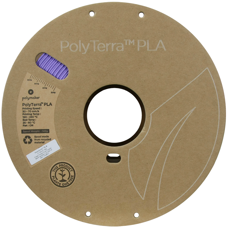 PolyTerra PLA Dual 1kg- Foggy Purple (Grey-Purple) Filament - view 5