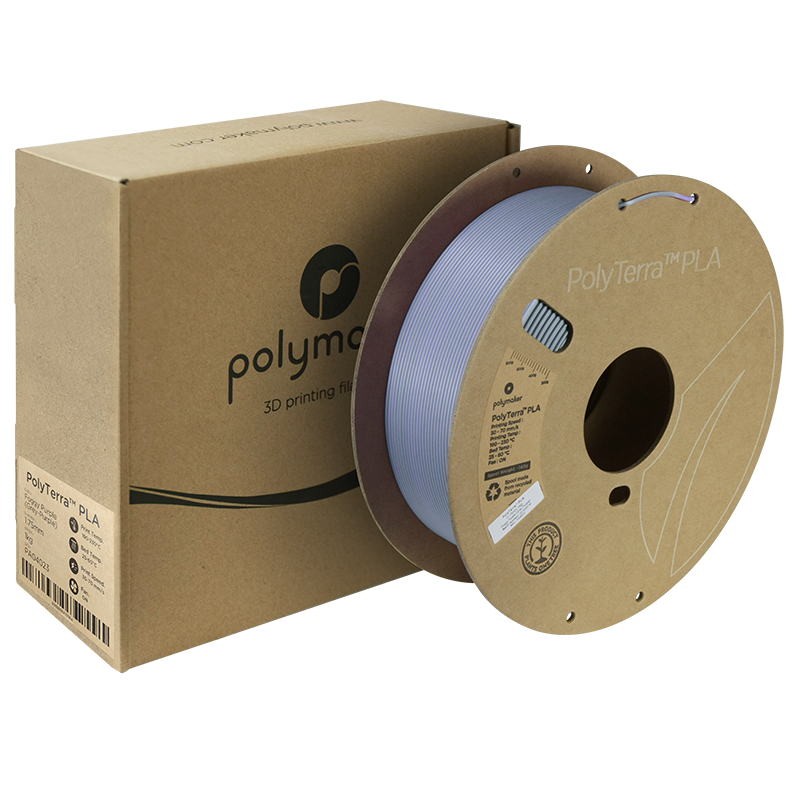 PolyTerra PLA Dual 1kg- Foggy Purple (Grey-Purple) Filament - view 6