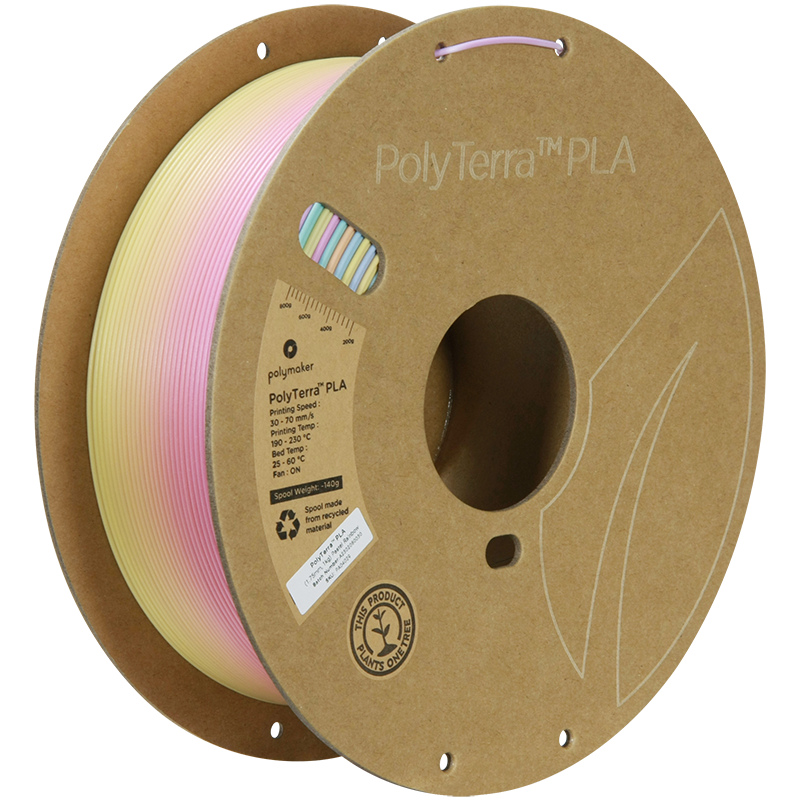 PolyTerra PLA Gradient 1kg- Pastel Rainbow Filament - view 4