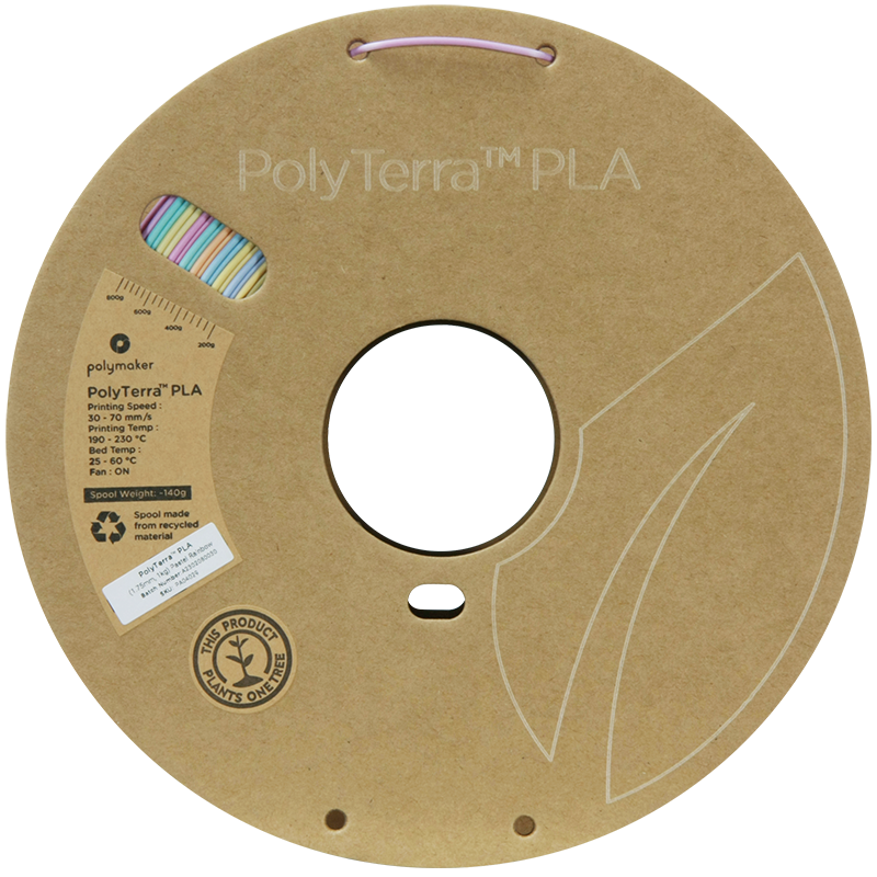 PolyTerra PLA Gradient 1kg- Pastel Rainbow Filament - view 5