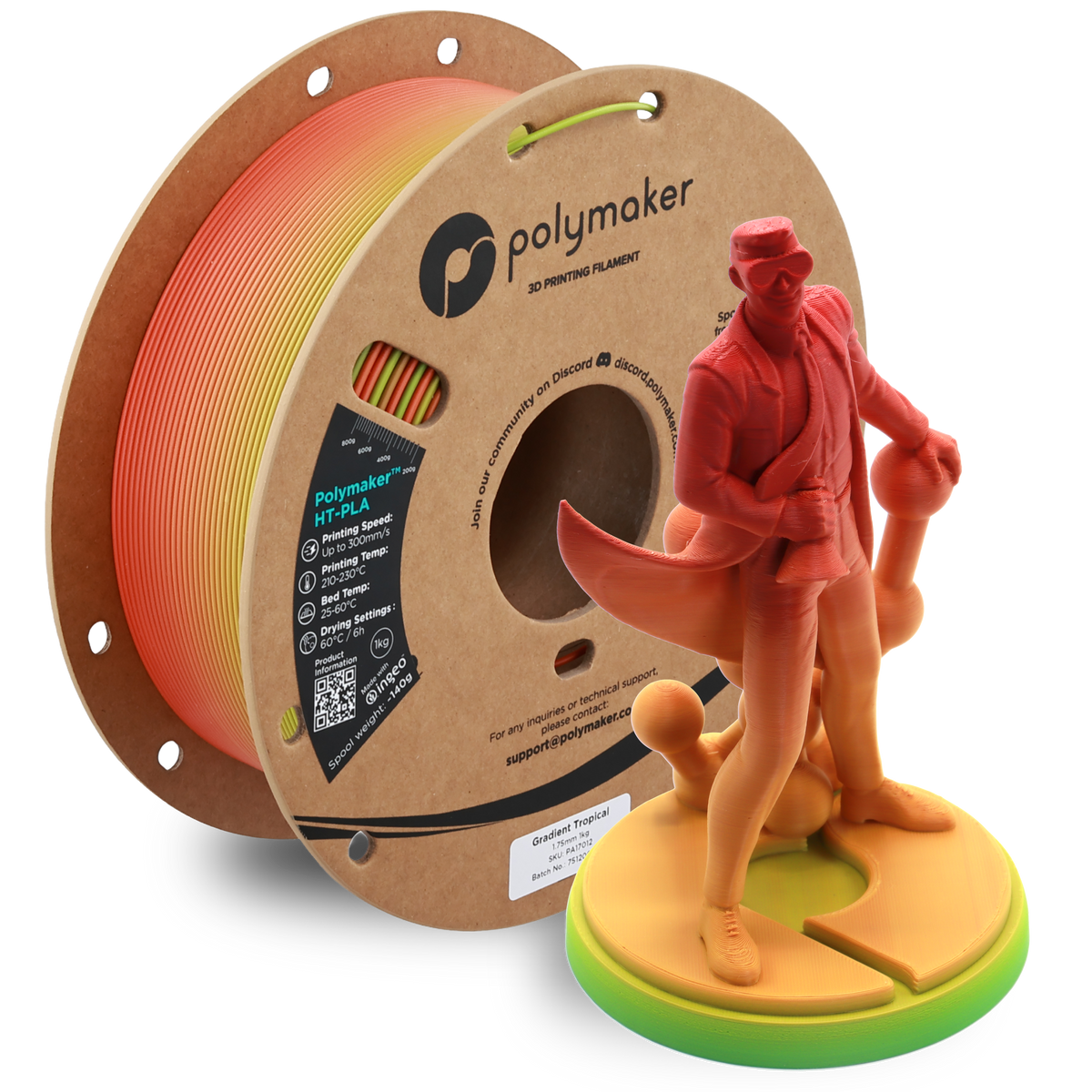 Polymaker High Temp HT-PLA GRADIENT 1kg Rolls – Formtech Limited