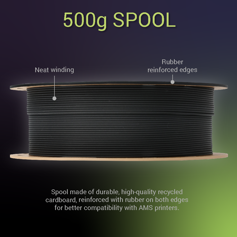 Fiberon™ PA6-CF20 Nylon Carbon Fiber Black 1.75mm 500g (aka PolyMide)