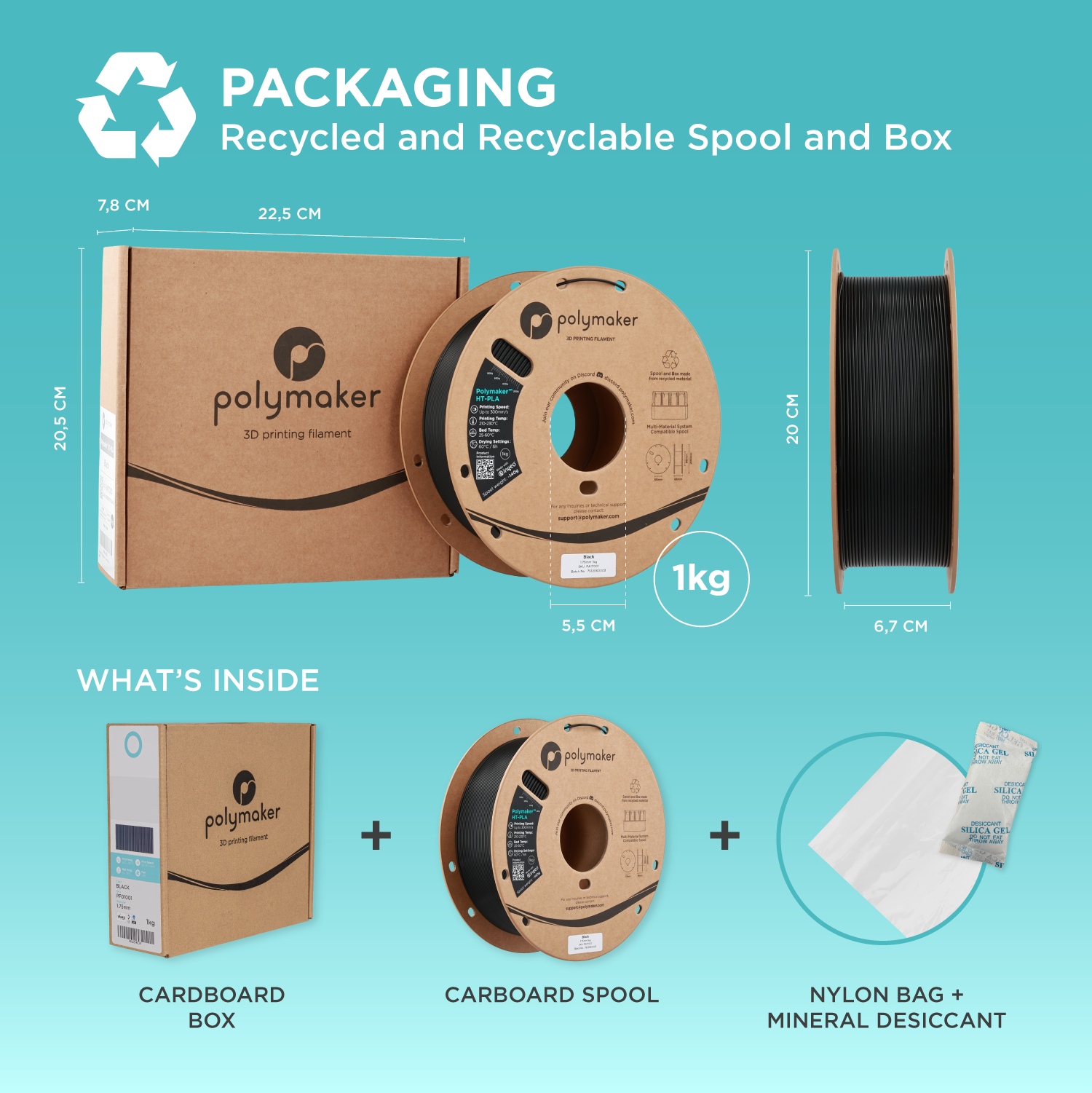 Polymaker High Temp HT-PLA-Glass Fiber 1kg Rolls