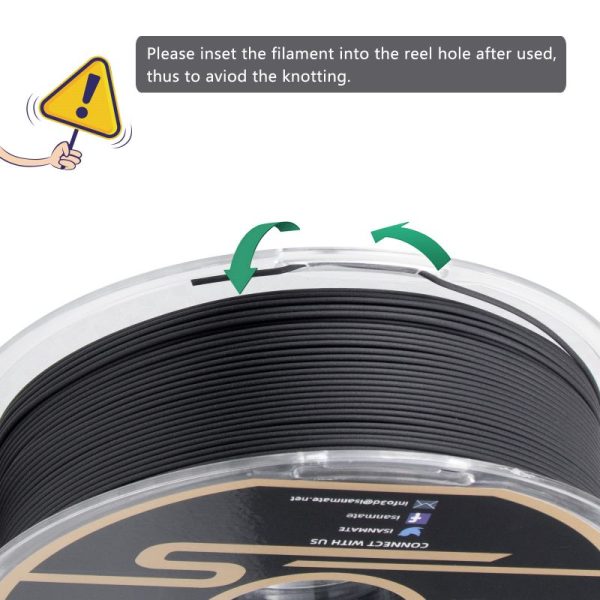 iSANMATE PLA+ BLACK EBONY WOOD-2 1.75mm Filament 1kg roll